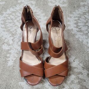 Jessica Simpson Tan Strappy Heels